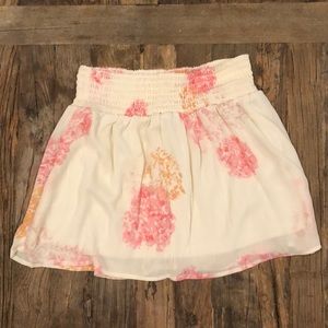 Smocked waist watercolor skirt